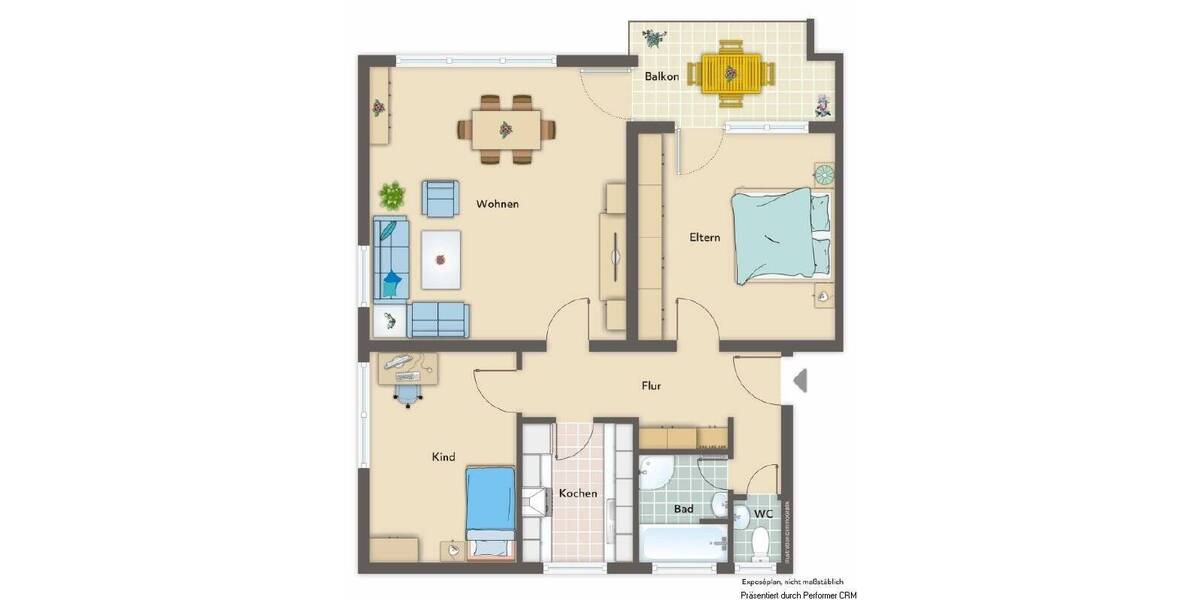 Etagenwohnung Remseck Neckarrems - 3 Zimmer, 79 m&sup2;, 299.000&euro; | Angebot:25726685