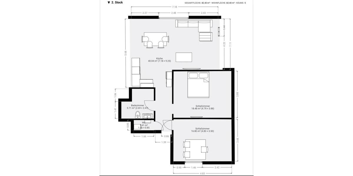 Dachgeschoßwohnung Aspach - 3.5 Zimmer, 83 m&sup2;, 1.200&euro; | Angebot:26660144