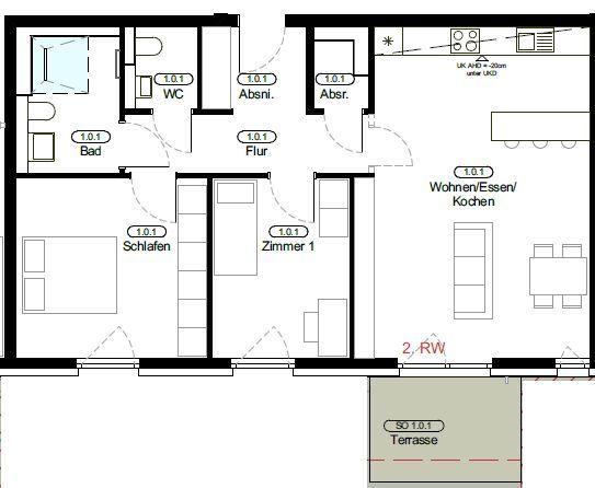 Erdgeschoßwohnung Remseck am Neckar - 3 Zimmer, 83 m&sup2;, 1.555&euro; | Angebot:25268984