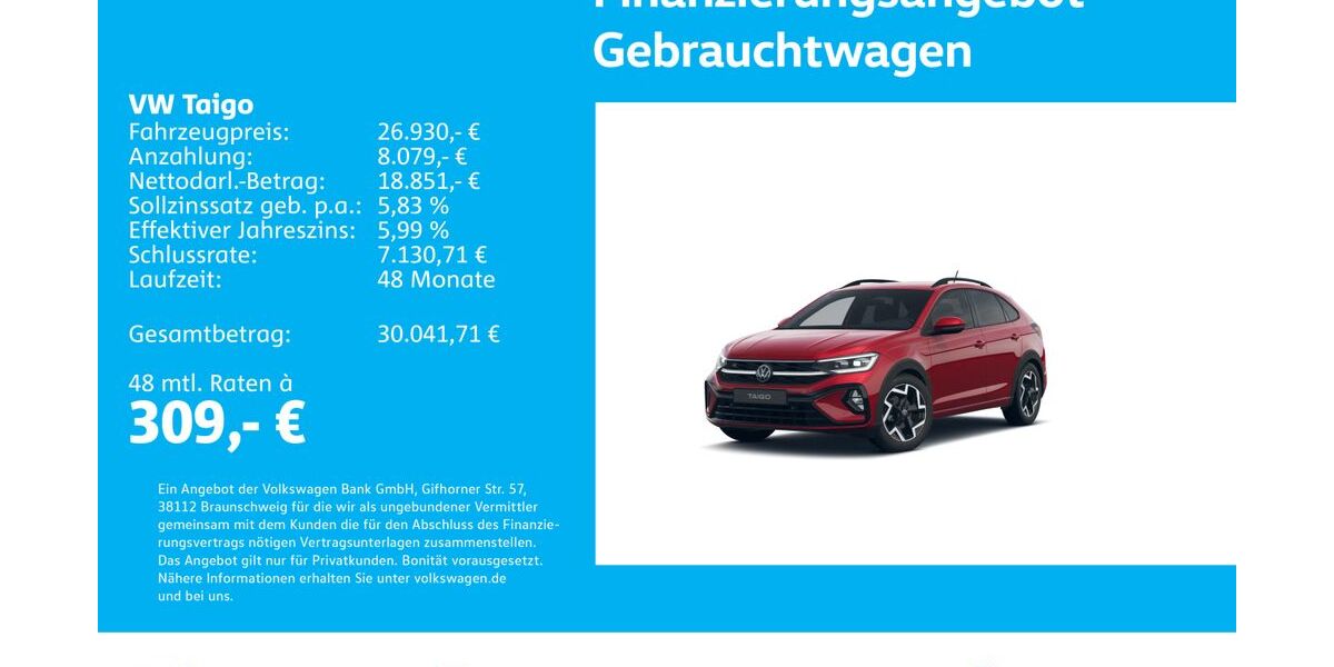VW Taigo 23.376 km 26.230 &euro; Stuttgart-Wangen 70188