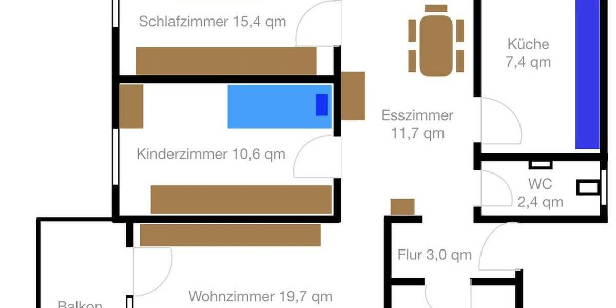 Etagenwohnung Marbach - 3 Zimmer, 76 m&sup2;, 270.000&euro; | Angebot:26048721
