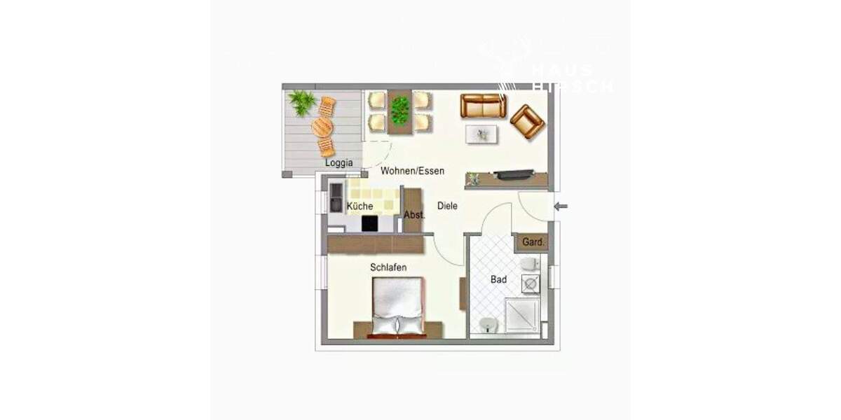 Etagenwohnung Böblingen Flugfeld - 2 Zimmer, 61 m&sup2;, 299.000&euro; | Angebot:25654413