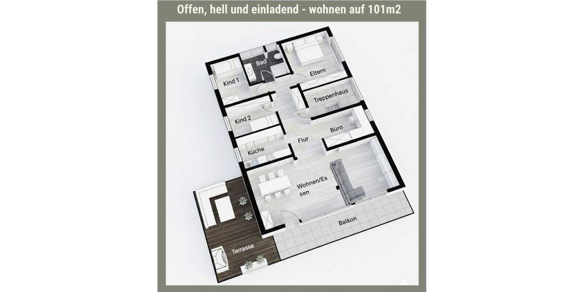 Etagenwohnung Freiberg Beihingen - 4 Zimmer, 101 m&sup2;, 430.000&euro; | Angebot:25784599