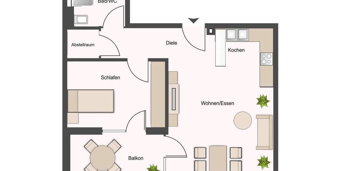 Etagenwohnung Waiblingen Beinstein - 2 Zimmer, 56 m&sup2;, 315.000&euro; | Angebot:25697773
