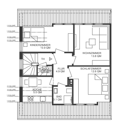 Etagenwohnung Stuttgart Degerloch - 3 Zimmer, 57 m&sup2;, 258.000&euro; | Angebot:26659890