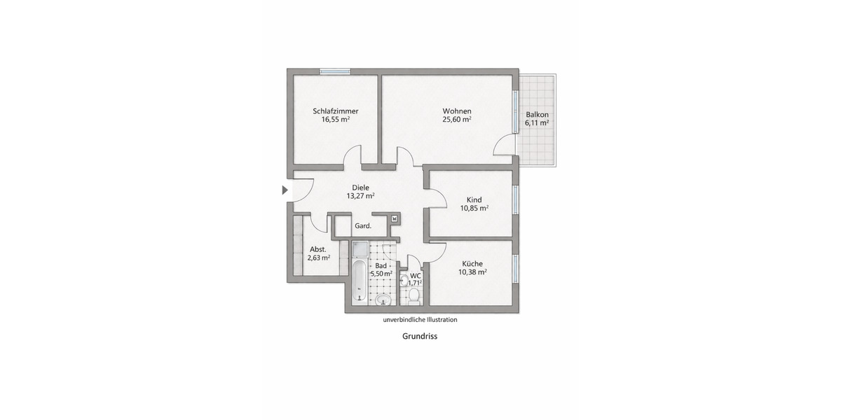 Hochparterre Backnang - 3 Zimmer, 91 m&sup2;, 1.300&euro; | Angebot:25886759