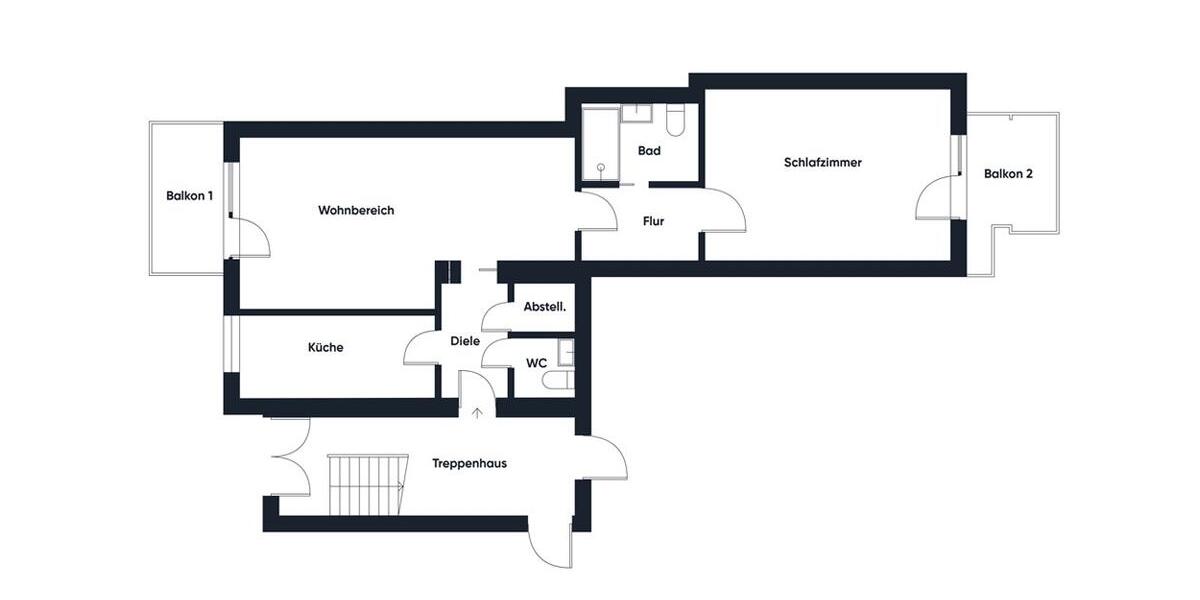 Etagenwohnung Ludwigsburg Hoheneck - 2 Zimmer, 68 m&sup2;, 299.000&euro; | Angebot:27128145