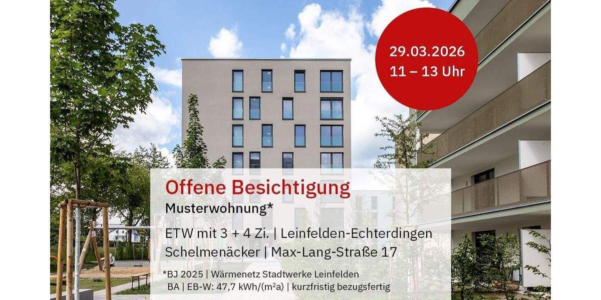 Etagenwohnung Leinfelden-Echterdingen Leinfelden - 4 Zimmer, 97 m&sup2;, 679.000&euro; | Angebot:25708900