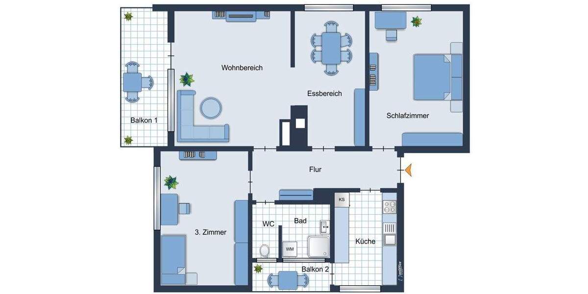 Etagenwohnung Stuttgart West - 4 Zimmer, 83 m&sup2;, 349.000&euro; | Angebot:25726410