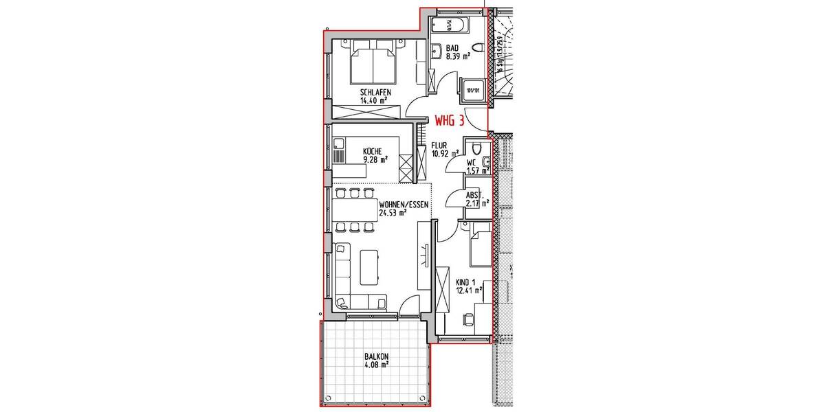 Etagenwohnung Althütte / Sechselberg Sechselberg - 3 Zimmer, 87 m&sup2;, 349.000&euro; | Angebot:25703323