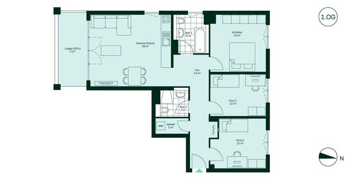 Etagenwohnung Ludwigsburg Ost - 4 Zimmer, 100 m&sup2;, 639.900&euro; | Angebot:25731220