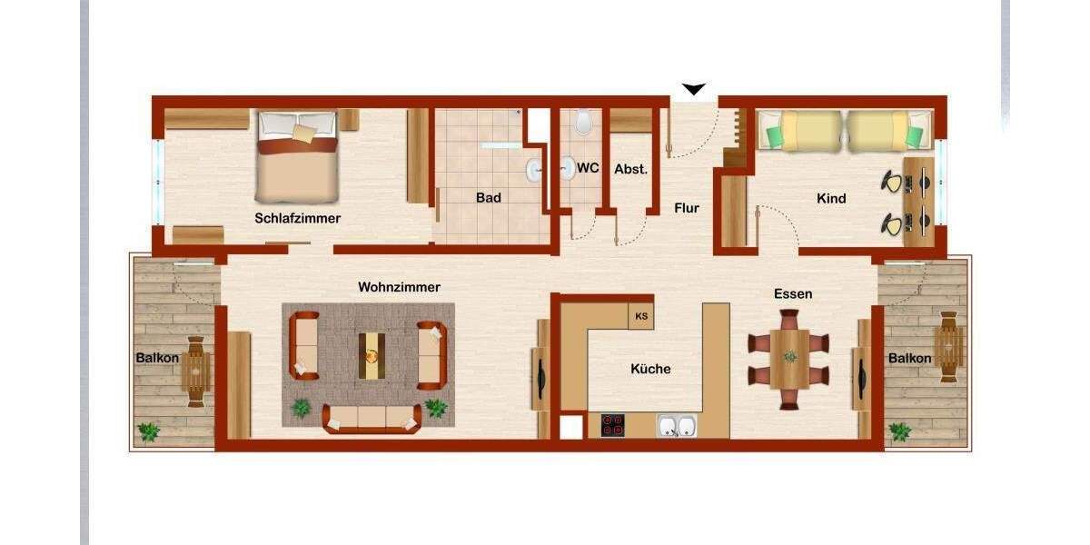 Etagenwohnung Ditzingen Heimerdingen - 3 Zimmer, 99 m&sup2;, 299.000&euro; | Angebot:25704051