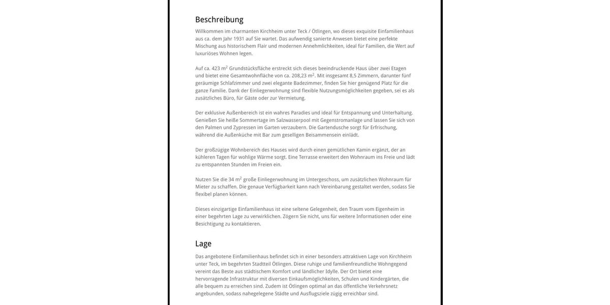 Einfamilienhaus Kirchheim unter Teck - 8.5 Zimmer, 220 m&sup2;, 799.000&euro; | Angebot:25409206