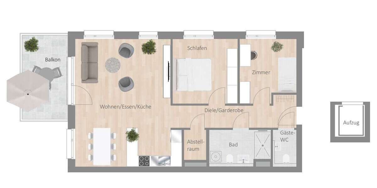 Etagenwohnung Besigheim - 3.5 Zimmer, 86 m&sup2;, 1.230&euro; | Angebot:24631786