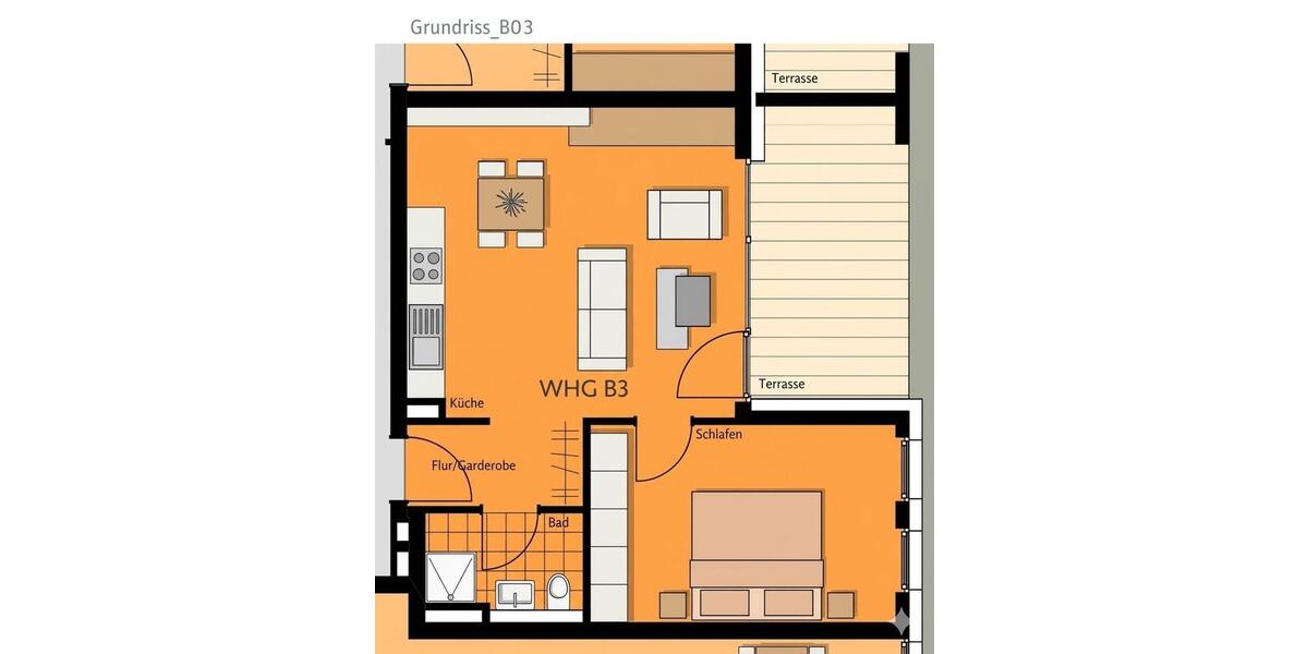 Erdgeschoßwohnung Möglingen - 2 Zimmer, 52 m&sup2;, 900&euro; | Angebot:25944136