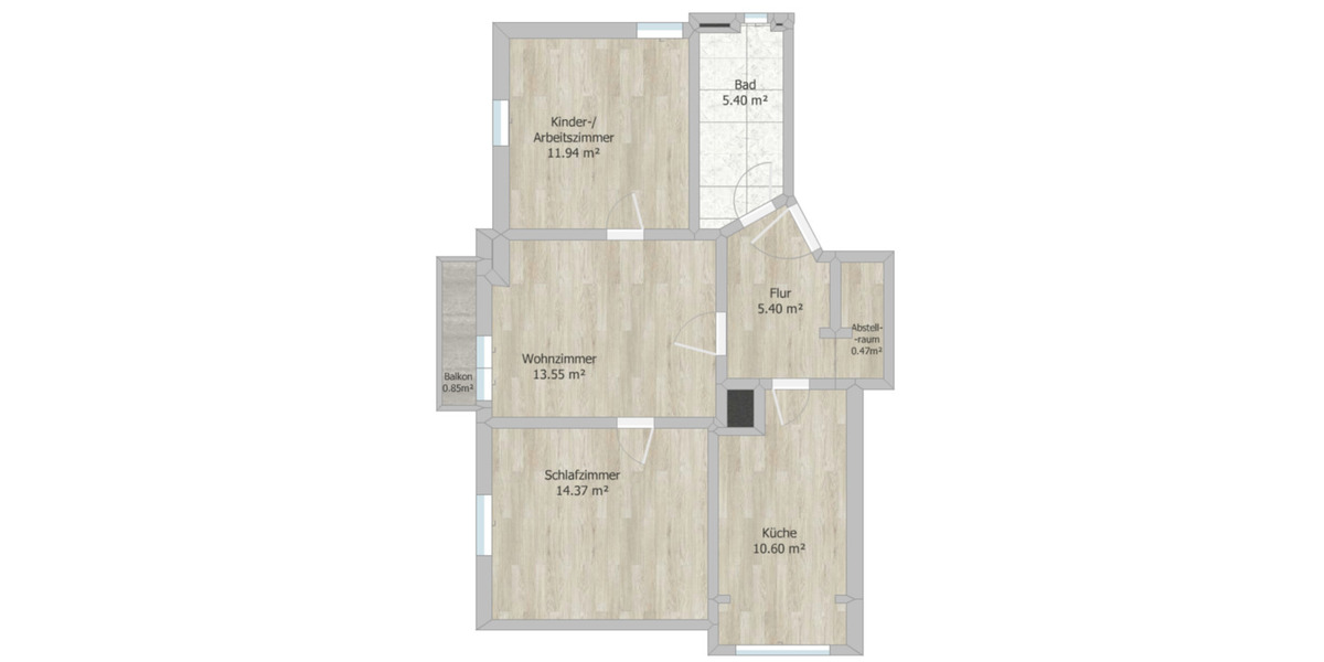 Dachgeschoßwohnung Stuttgart Bad Cannstatt - 3 Zimmer, 63 m&sup2;, 1.050&euro; | Angebot:24803392