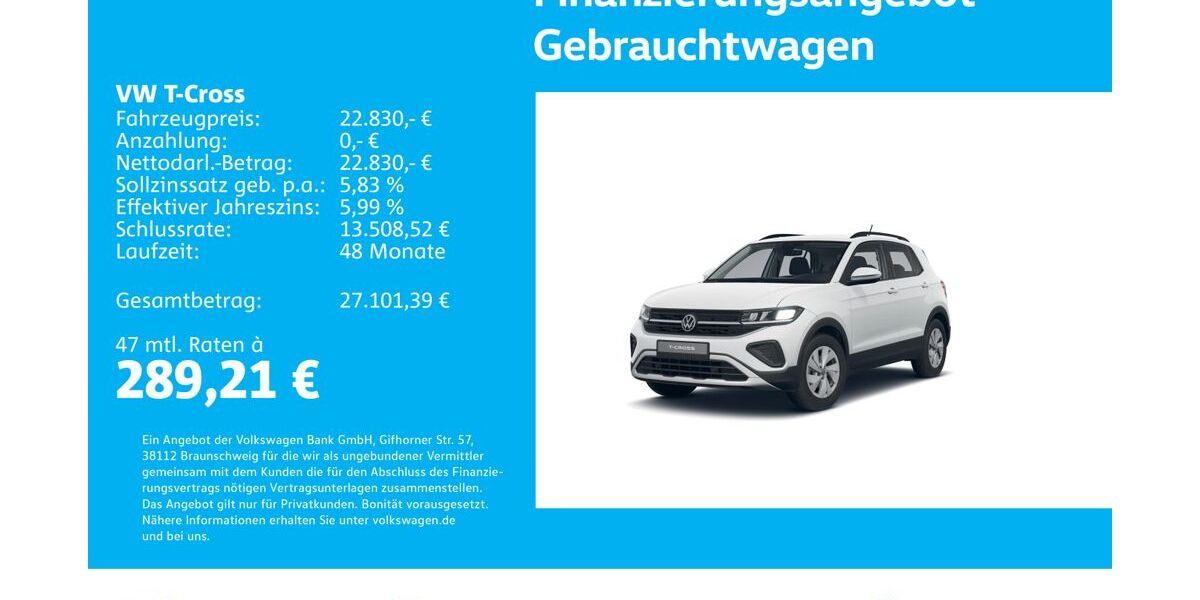 VW T-Cross 5.915 km 22.530 &euro; Stuttgart-Wangen 70188