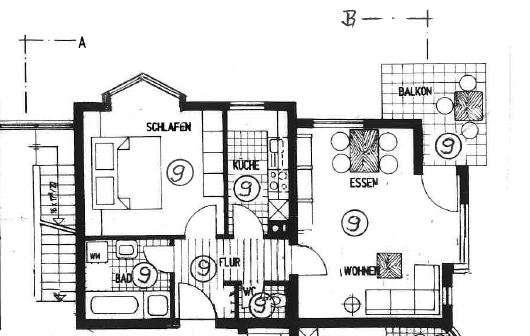 Etagenwohnung Stuttgart Neuwirtshaus - 2 Zimmer, 60 m&sup2;, 800&euro; | Angebot:25126324