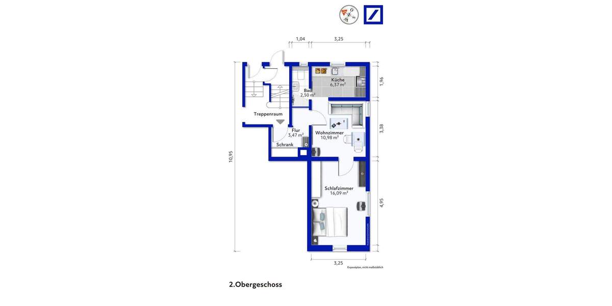 Etagenwohnung Stuttgart Bad Cannstatt - 2 Zimmer, 40 m&sup2;, 116.000&euro; | Angebot:25940612