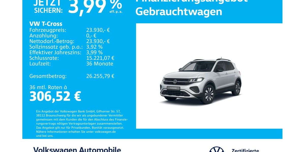 VW T-Cross 4.173 km 22.930 &euro; Stuttgart-Wangen 70188