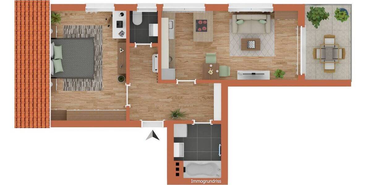 Etagenwohnung Stuttgart Bad Cannstatt - 2 Zimmer, 52 m&sup2;, 199.900&euro; | Angebot:25912927