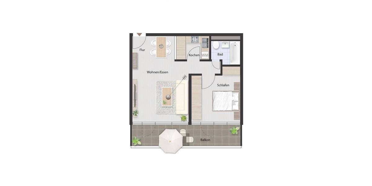 Etagenwohnung Kornwestheim - 2 Zimmer, 52 m&sup2;, 190.000&euro; | Angebot:25694972