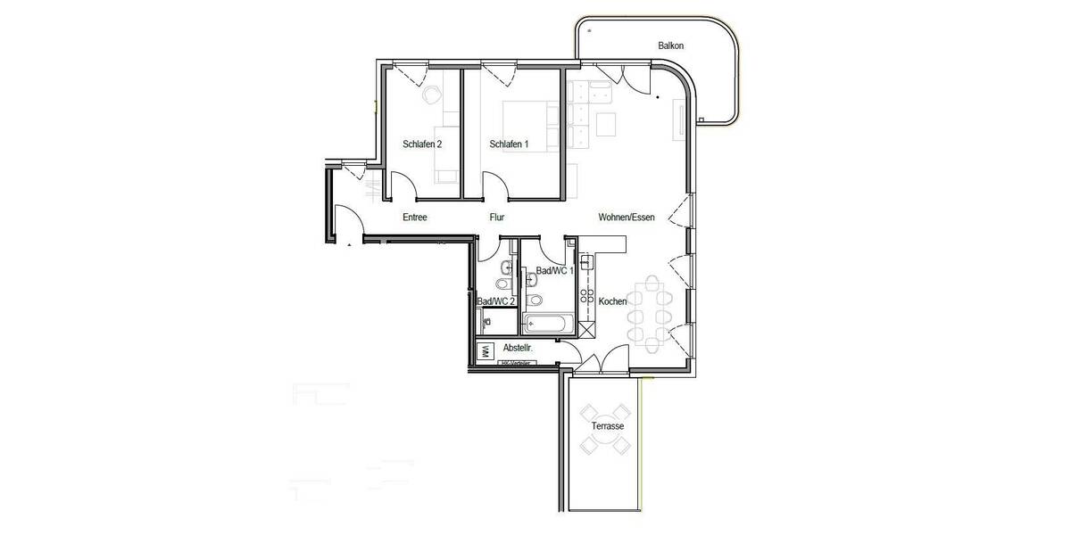 Etagenwohnung Stuttgart Untertürkheim - 3 Zimmer, 108 m&sup2;, 1.790&euro; | Angebot:25672146