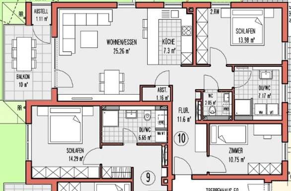 Etagenwohnung Backnang - 3 Zimmer, 83 m&sup2;, 1.355&euro; | Angebot:25385522