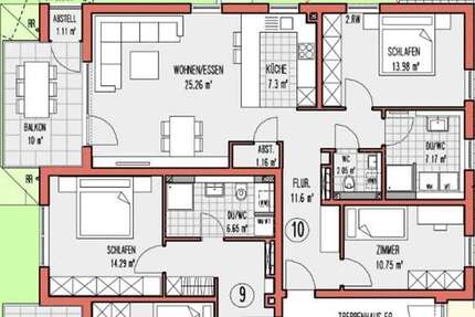 Wohnung Backnang - 3 Zimmer, 83 m&sup2;, 1.355&euro; | Angebot:25385522