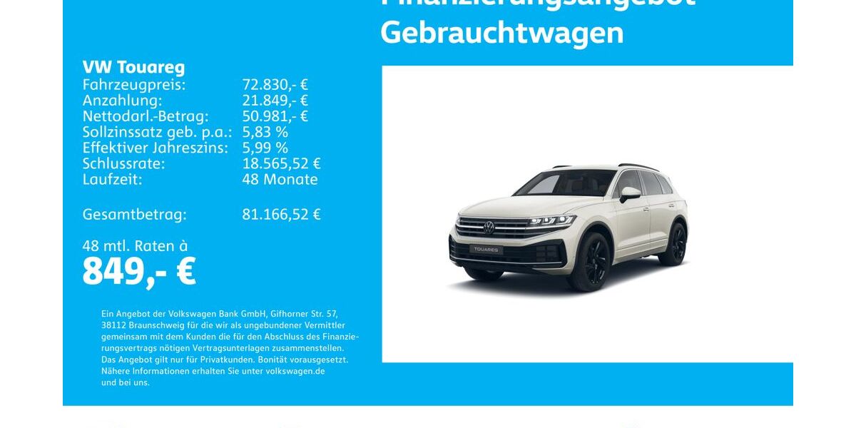 VW Touareg 6.975 km 72.830 &euro; Stuttgart-Wangen 70188