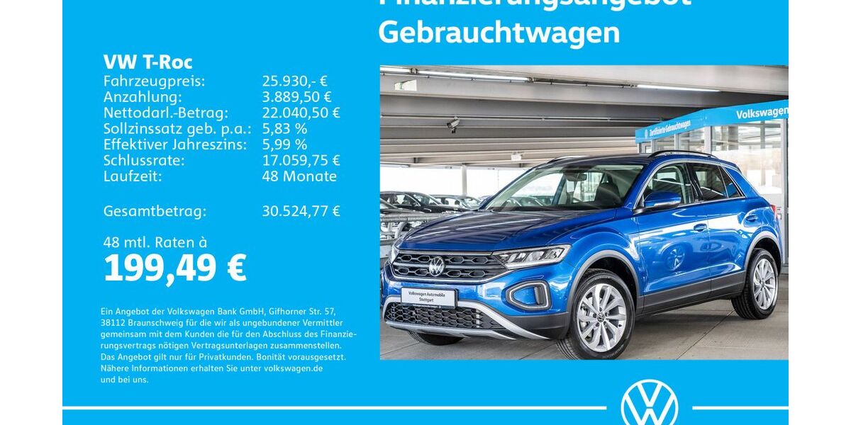VW T-Roc 17.800 km 25.930 &euro; Stuttgart-Wangen 70188
