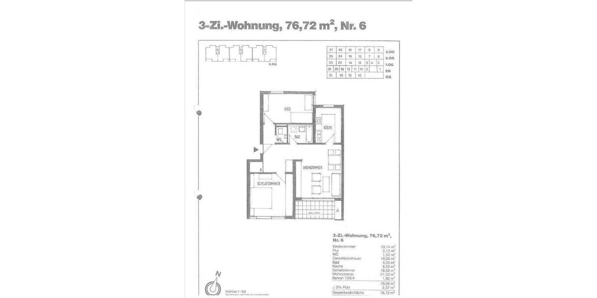 Etagenwohnung Fellbach-Schmiden Schmiden - 3 Zimmer, 77 m&sup2;, 385.000&euro; | Angebot:25806711