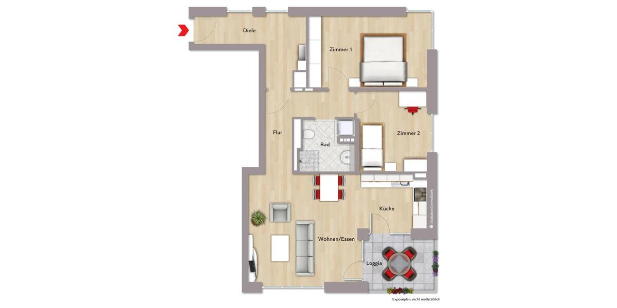 Etagenwohnung Leonberg - 3 Zimmer, 83 m&sup2;, 1.551&euro; | Angebot:23644757