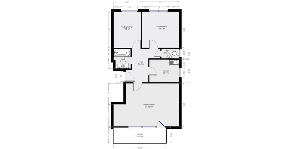 Etagenwohnung Stuttgart Birkach - 3 Zimmer, 72 m&sup2;, 1.295&euro; | Angebot:23049390