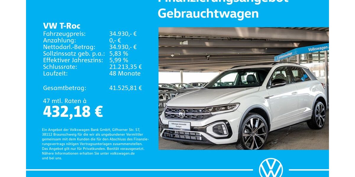 VW T-Roc 1.505 km 34.630 &euro; Stuttgart-Wangen 70188