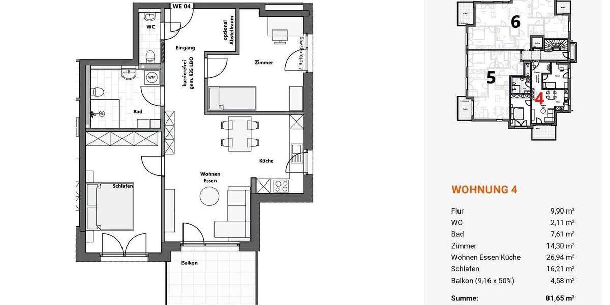 Etagenwohnung Schönaich - 3 Zimmer, 81 m&sup2;, 493.500&euro; | Angebot:25662763