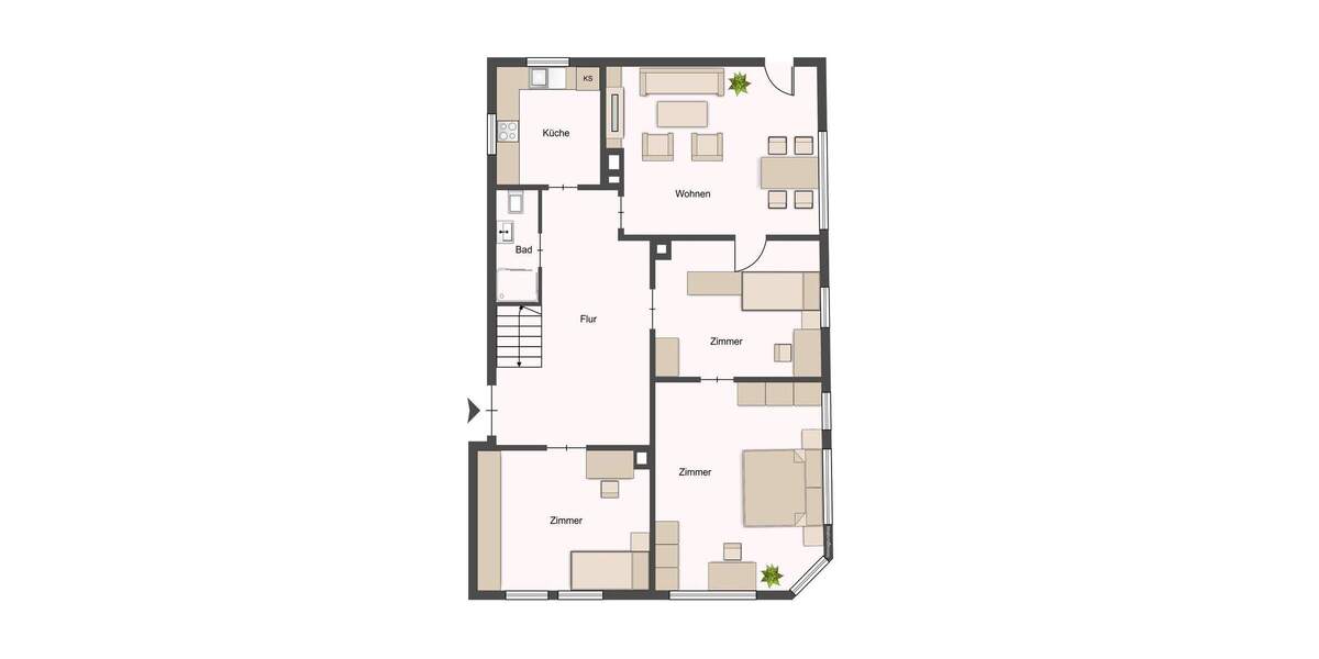 Etagenwohnung Stuttgart / Bad Cannstatt Bad Cannstatt - 4 Zimmer, 112 m&sup2;, 419.000&euro; | Angebot:25704136