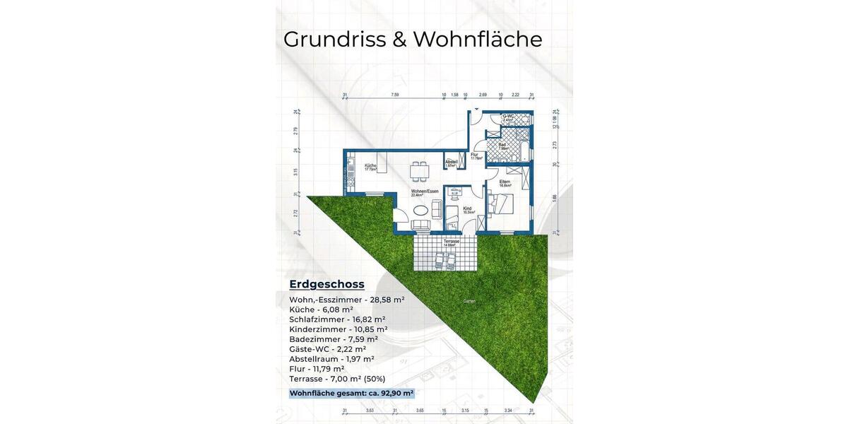 Erdgeschoßwohnung Schorndorf - 3.5 Zimmer, 93 m&sup2;, 570.000&euro; | Angebot:25181360
