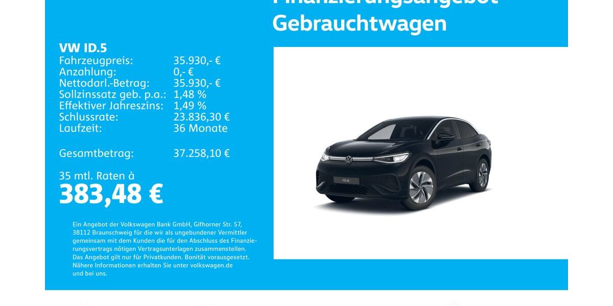VW ID.5 11.880 km 34.430 &euro; Stuttgart-Feuerbach 70469