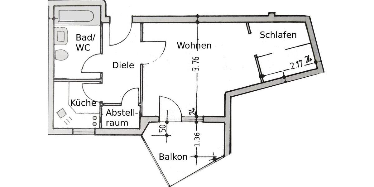 Etagenwohnung Göppingen Faurndau - 1.5 Zimmer, 39 m&sup2;, 650&euro; | Angebot:19595153