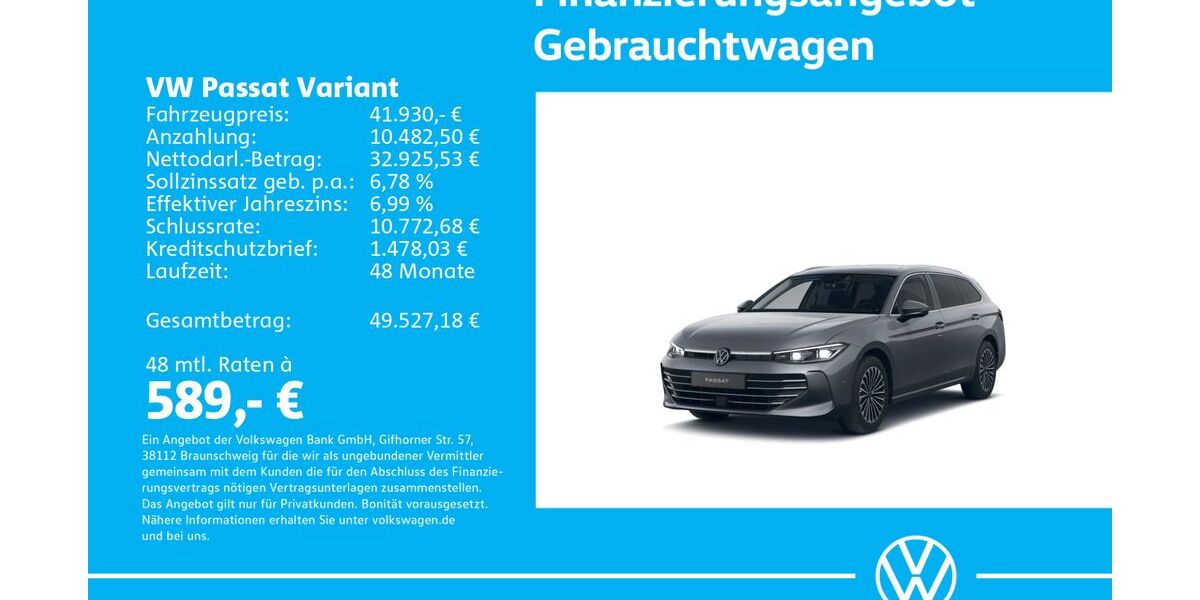 VW Passat Variant 1.505 km 39.930 &euro; Stuttgart 70563