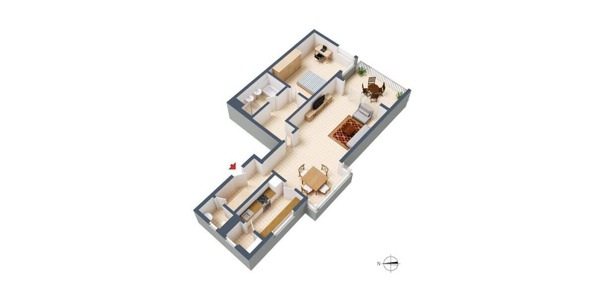 Etagenwohnung Stuttgart Nord - 2 Zimmer, 80 m&sup2;, 1.000&euro; | Angebot:25729901