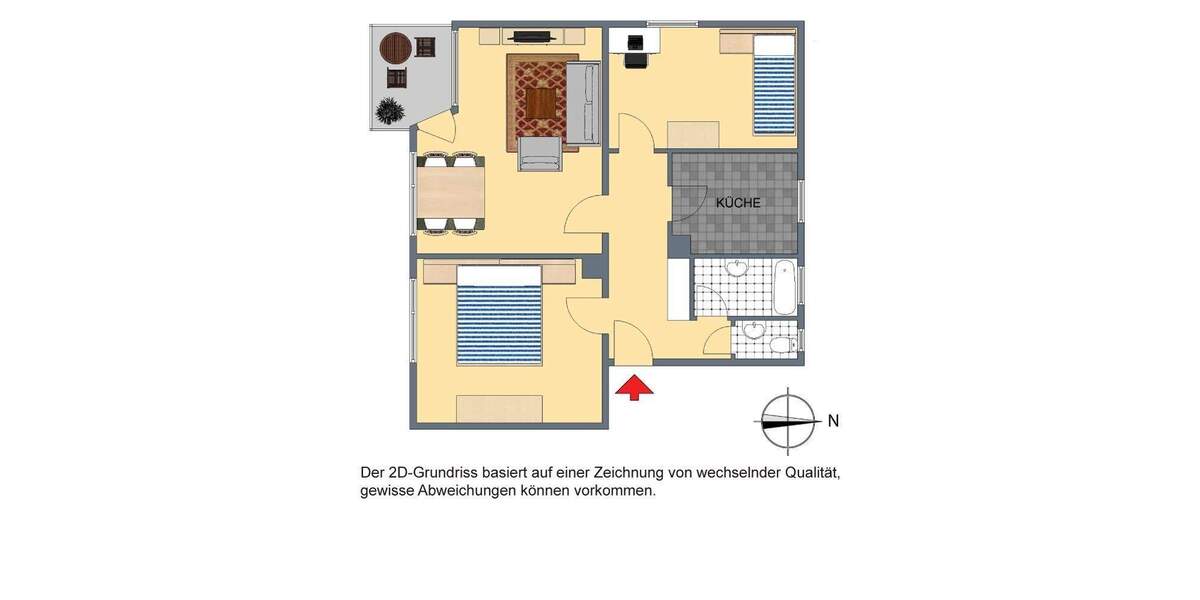 Etagenwohnung Stuttgart Zuffenhausen - 3 Zimmer, 72 m&sup2;, 920&euro; | Angebot:25769143