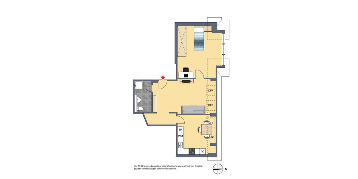 Etagenwohnung Stuttgart Zuffenhausen - 2 Zimmer, 59 m&sup2;, 890&euro; | Angebot:25670993