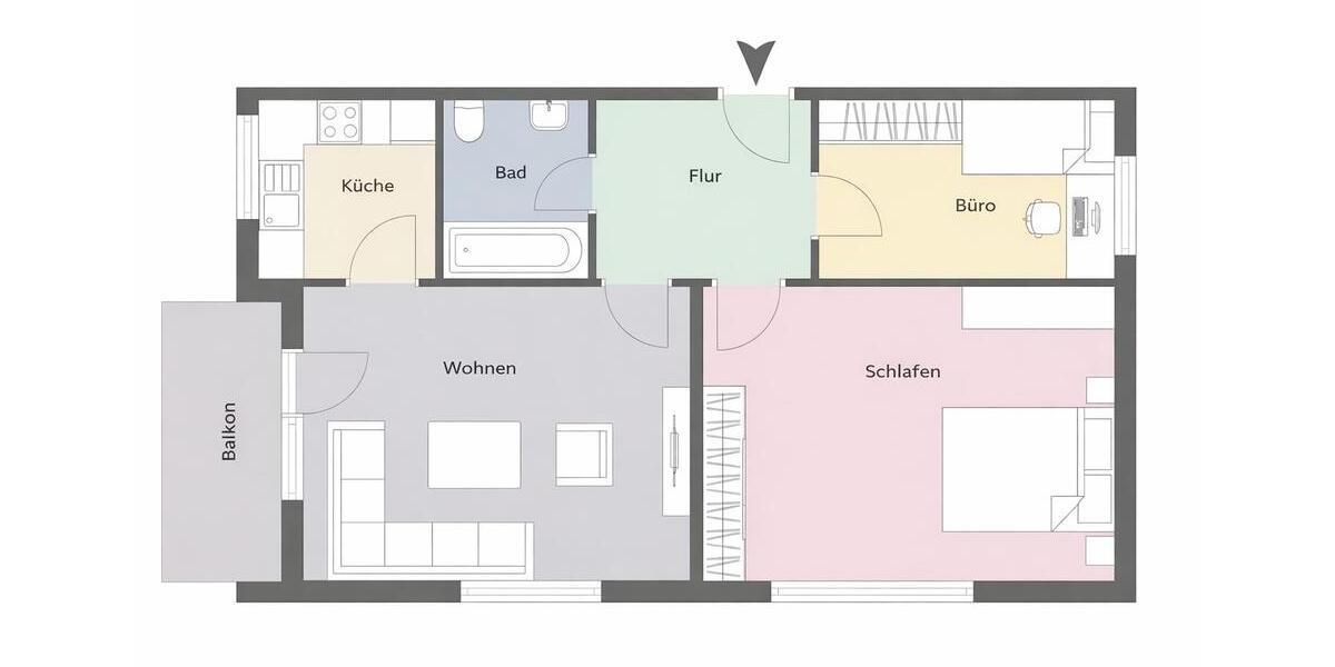 Etagenwohnung Stuttgart Stuttgart-West - 3 Zimmer, 60 m&sup2;, 294.000&euro; | Angebot:26064396