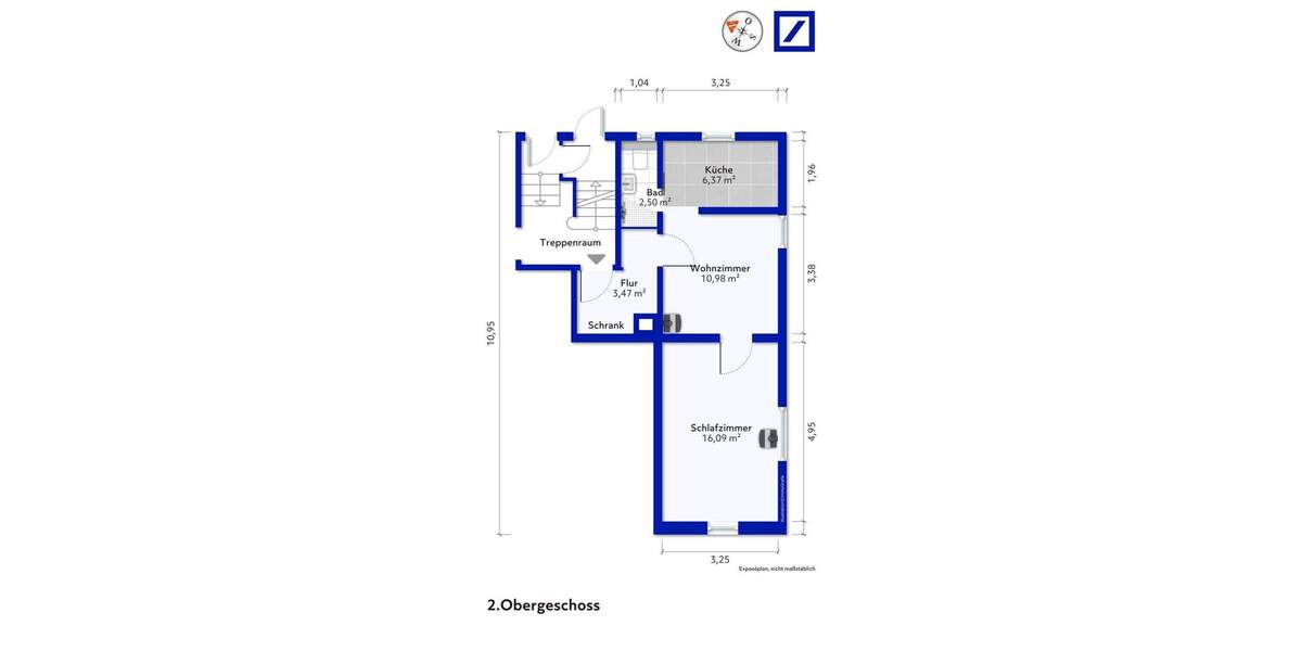 Etagenwohnung Stuttgart Bad Cannstatt - 2 Zimmer, 40 m&sup2;, 116.000&euro; | Angebot:25940612