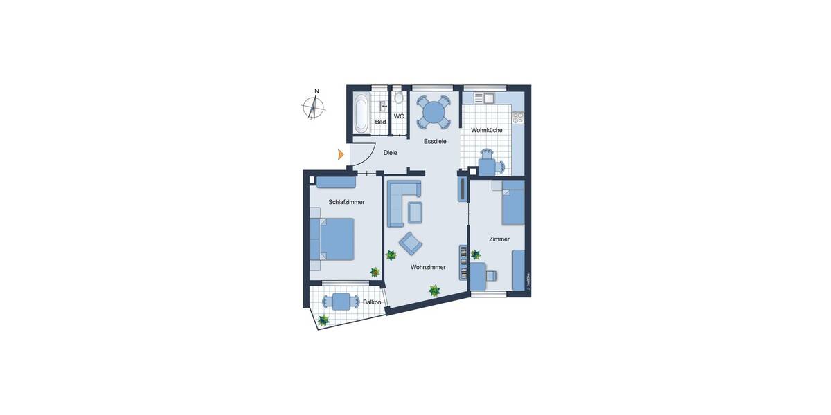 Etagenwohnung Stuttgart West - 3 Zimmer, 75 m&sup2;, 325.000&euro; | Angebot:25908911