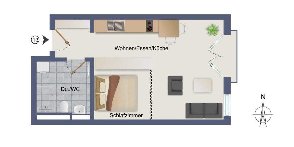 Etagenwohnung Asperg - 2 Zimmer, 37 m&sup2;, 252.900&euro; | Angebot:25915530