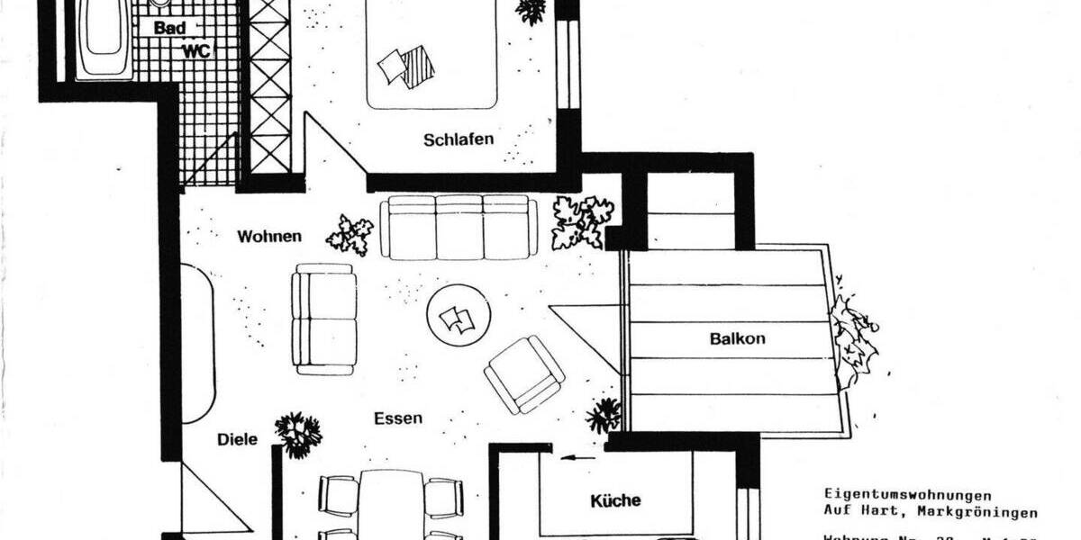 Etagenwohnung Markgröningen Spitalmühle - 2 Zimmer, 55 m&sup2;, 210.000&euro; | Angebot:26066104