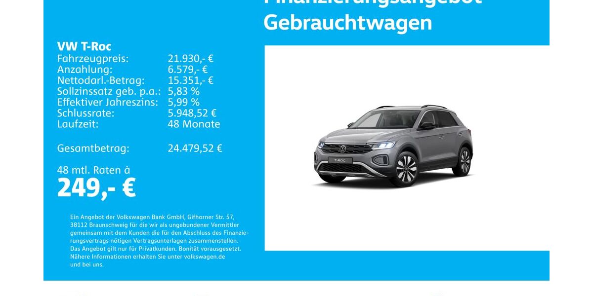 VW T-Roc 25.324 km 21.730 &euro; Stuttgart-Wangen 70188